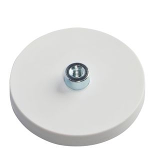 Imanes revestidos de goma con casquillo roscado blanco  | 43 mm | M4 