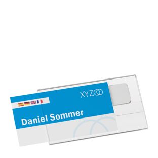 Tarjetas identificativas Acryl CLEAR magnéticas 60 x 30 mm