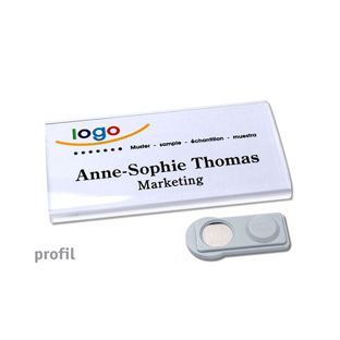 Tarjetas identificativas PROFIL magnéticas 75 x 37 mm  | smag® imán, Standard 
