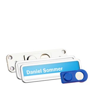 Tarjetas identificativas TEAM magnéticas 75 x 17 mm  | plata 