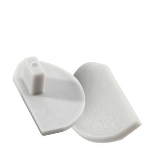 Cubiertas de plástico para porta carteles en aluminio para la cubierta izquierda (cuando la abertura de la tira de sujeción de pósteres está dispuesta hacia arriba) 