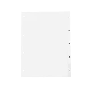 Separador A4, 5 partes (1-5), blanco (1 juego) 