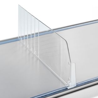 Separador "Flexible" con tope a la izquierda, transparente 120 mm
