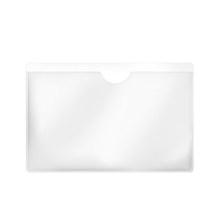 Sobres para tarjetas de visita, autoadhesivos, lámina de PP 95 x 60 mm  | ranura para el pulgar en el lado ancho abierto 
