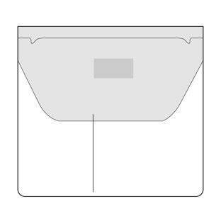 Sobres rectangulares, 109 x 100 mm con solapa, 2 compartimentos 