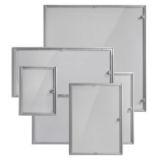 Vitrina anuncios, interiores, con cerradura, plata 