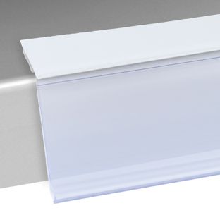 Regleta portaprecios HE autoadhesiva, 15° ángulo de lectura 26 mm | 1000 mm | blanco  | para pegar (cinta adhesiva de espuma)  | Parte inferior adhesiva 