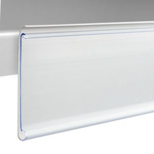 Regleta portaprecios DBR autoadhesiva con borde de agarre 39 mm | 1000 mm | blanco  | para pegar (cinta adhesiva estándar) 