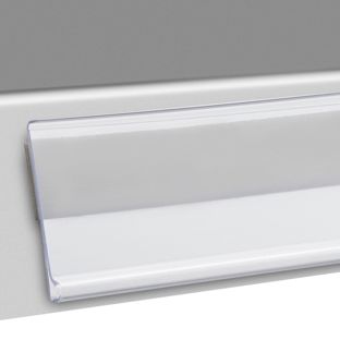 Regleta portaprecios DBR autoadhesiva 24 mm | 200 mm | transparente  | para pegar (cinta adhesiva de espuma) 