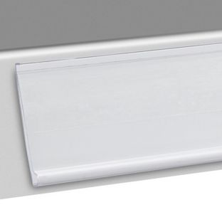 Regleta portaprecios DBR autoadhesiva 24 mm | 1000 mm | transparente  | para pegar (cinta adhesiva estándar) 