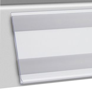 Regleta portaprecios DBR autoadhesiva 60 mm | 100 mm | transparente  | para pegar (cinta adhesiva de espuma) 
