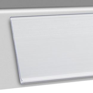 Regleta portaprecios DBR autoadhesiva 52 mm | 100 mm | transparente  | para pegar (cinta adhesiva estándar) 