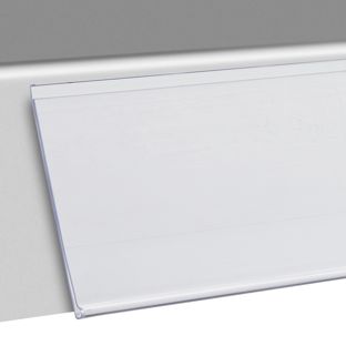 Regleta portaprecios DBR autoadhesiva 60 mm | 100 mm | transparente  | para pegar (cinta adhesiva estándar) 