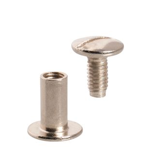 Tornillos para encuadernar, niquelados 11 mm | casquillo liso, Tornillos ranurados 