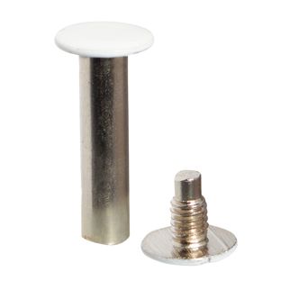 Tornillos para encuadernar, niquelados, cabeza barnizada en blanco 12 mm