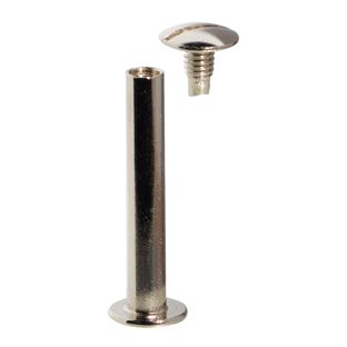 Tornillos para encuadernar, niquelados 30 mm | casquillo liso, Tornillos ranurados 
