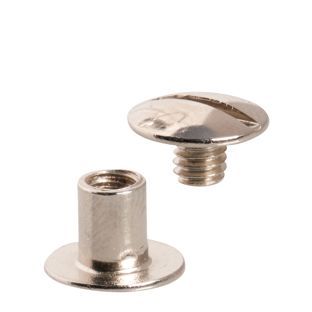 Tornillos para encuadernar, niquelados 8 mm | casquillo liso, Tornillos ranurados 