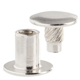 Tornillos para encuadernar con cabezal de inserción a presión, niquelados 7 mm