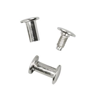 Tornillos para encuadernar con cabezal de inserción a presión, niquelados 9 mm