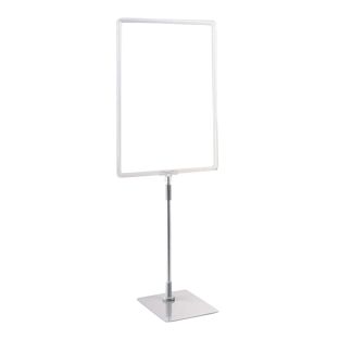 Marcos para póster con base y soporte (set) A3 transparente  | Superficie de base: gris  | Barra ajustable de aluminio de 300 a 500 mm 