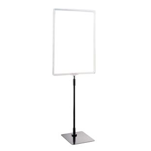 Marcos para póster con base y soporte (set) A3 transparente  | Superficie de base: negro  | Barra ajustable de aluminio de 350 a 550 mm 