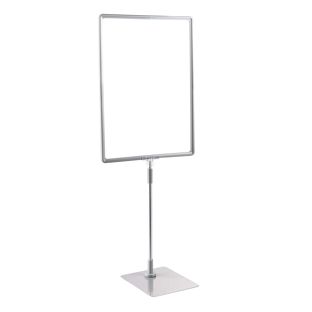 Marcos para póster con base y soporte (set) A3 gris  | Superficie de base: gris  | Barra ajustable de aluminio de 300 a 500 mm 
