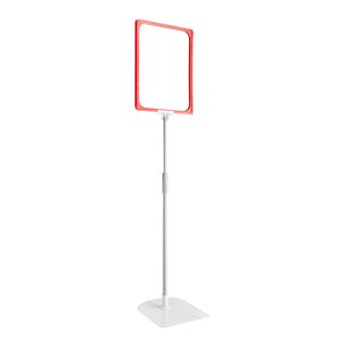 Marcos para póster con base y soporte (set) A4 rojo  | Superficie de base: gris  | Barra ajustable de aluminio de 300 a 500 mm 