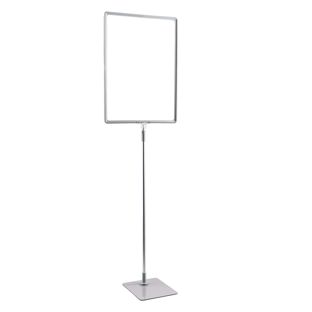 Marcos para póster con base y soporte (set) A3 gris  | Superficie de base: gris  | Barra ajustable de aluminio de 600 a 900 mm
 