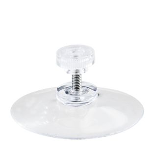 Ventosas con tuerca moleteada 50 mm | M4, 10 mm de largo  | arandela de plástico transparente 