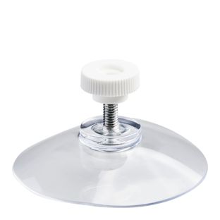 Ventosas con tuerca moleteada 40 mm | M4, 10 mm de largo  | arandela de plástico blanco 