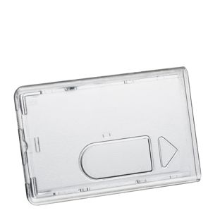 Fundas para tarjetas de crédito plástico duro con ranura pulgar transparente  | ranura pulgar 