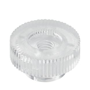 Tuerca moleteada M4 plástico transparente 