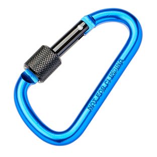 Mosquetón roscado, 75 mm azul 