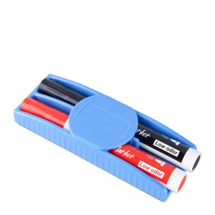 Borrador pizarra blanca, magnético, con 2 rotuladores 