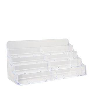 Soporte para tarjetas de visita, 8 compartimentos, formato apaisado, transparente 