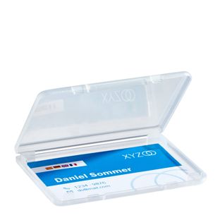 Cajita para tarjetas de visita, 95 x 65 x 11 mm, transparente 
