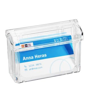 Cajita para tarjetas de visita con tapa, uso exterior 