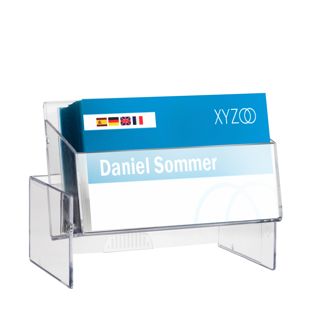 Cajita para tarjetas de visita, 96 x 61 x 40 mm, ajustable, transparente 100 piezas por caja | 34 mm