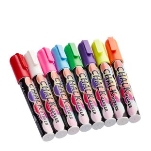Rotulador de tiza set, 8 unidades, removible 