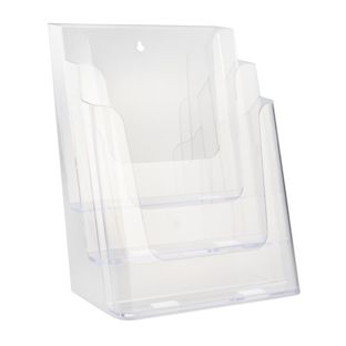 Portafolletos de pared/de pie, poliestireno, transparente PTXC 3 x A4 