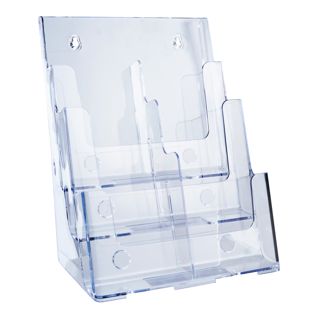 Portafolletos de pared/de pie, poliestireno, transparente PTXC 3 x A4 + 1/3 A4 