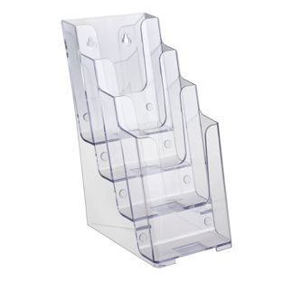 Portafolletos de pared/de pie, poliestireno, transparente PTXC 4 x 1/3 A4 
