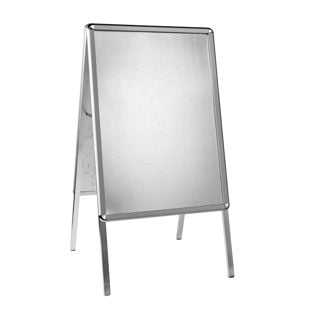 Caballete publicitario A1 Outdoor SOLID-STOP 32 mm | redondo  | plata 