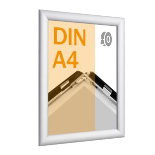 Marco abatible para contenido A4, aluminio, autoadhesivo plata  | En inglete 