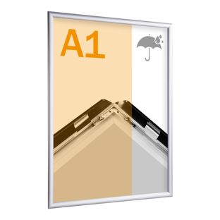 Marco abatible para contenido A1, aluminio, impermeable plata 