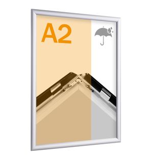 Marco abatible para contenido A2, aluminio, impermeable plata 