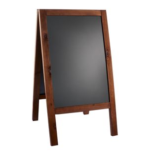 Caballete publicitario de madera WOOD-STOP Pro L Outdoor, pizarra de 53 x 80 cm, aspecto de madera 