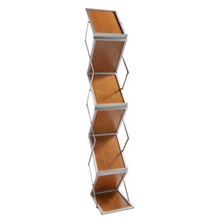 Expositor folletos plegable BOSTON 6 x A4 con maletín, madera 