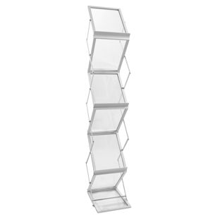 Expositor folletos plegable BOSTON 6 x A4 con maletín, blanco 