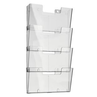 Portafolletos de pared, poliestireno, transparente PTXK formato horizontal | A4